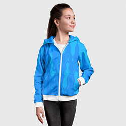Толстовка на молнии детская Голубой абстракция вода, цвет: 3D-белый — фото 2