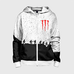 Толстовка на молнии детская Monster energy black rock, цвет: 3D-белый