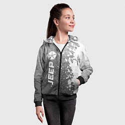 Толстовка на молнии детская Jeep - grey gradient по-вертикали, цвет: 3D-черный — фото 2