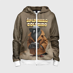 Толстовка на молнии детская Spijuniro Golubiro мем, цвет: 3D-белый