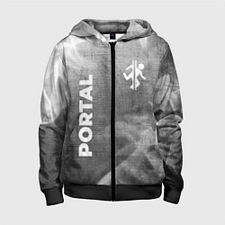 Толстовка на молнии детская Portal - grey gradient вертикально, цвет: 3D-черный