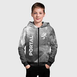 Толстовка на молнии детская Portal - grey gradient вертикально, цвет: 3D-черный — фото 2