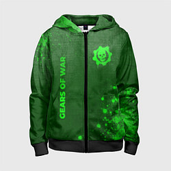 Толстовка на молнии детская Gears of War - green gradient вертикально, цвет: 3D-черный