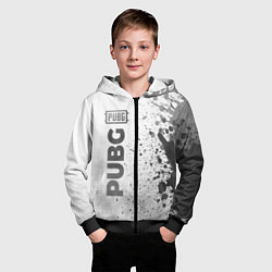 Толстовка на молнии детская PUBG - white gradient по-вертикали, цвет: 3D-черный — фото 2