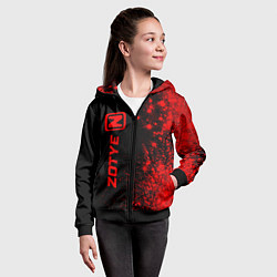 Толстовка на молнии детская Zotye - red gradient по-вертикали, цвет: 3D-черный — фото 2