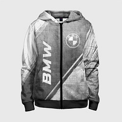 Толстовка на молнии детская BMW - grey gradient вертикально, цвет: 3D-черный