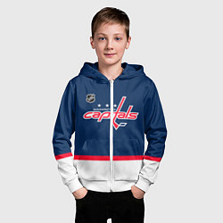 Толстовка на молнии детская Washington Capitals hockey team, цвет: 3D-белый — фото 2