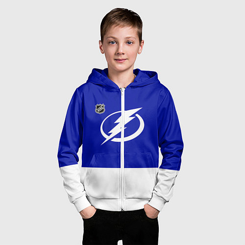 Детская толстовка на молнии Тампа Бэй Лайтнинг хоккей / 3D-Белый – фото 3