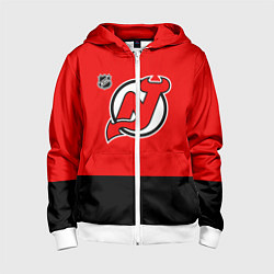 Толстовка на молнии детская Нью Джерси Девилз хоккей, цвет: 3D-белый