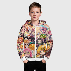 Толстовка на молнии детская Demon Slayer Blade Favorite Food, цвет: 3D-белый — фото 2