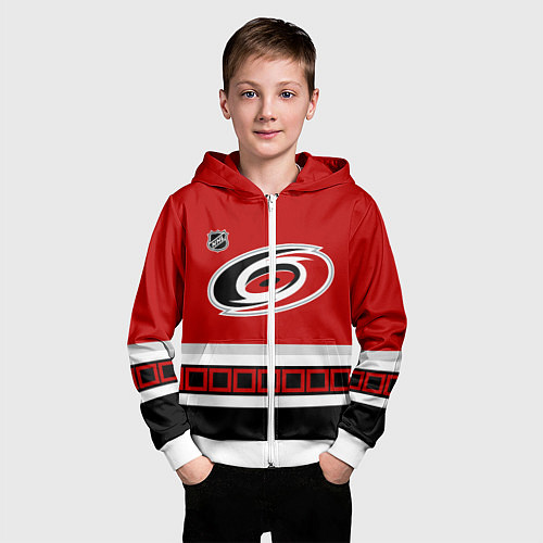 Детская толстовка на молнии Каролина Харрикейнз хоккей / 3D-Белый – фото 3