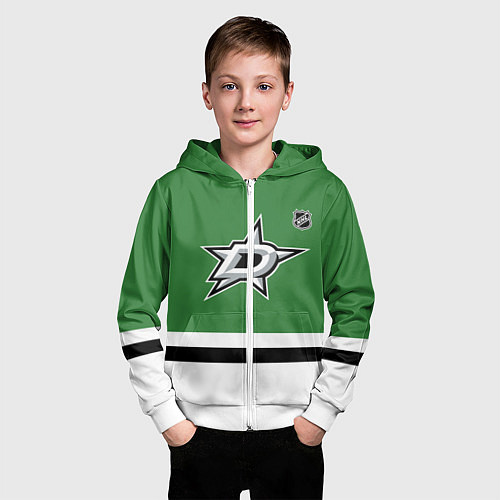 Детская толстовка на молнии Даллас Старз хоккей / 3D-Белый – фото 3