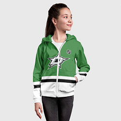 Толстовка на молнии детская Даллас Старз хоккей, цвет: 3D-белый — фото 2