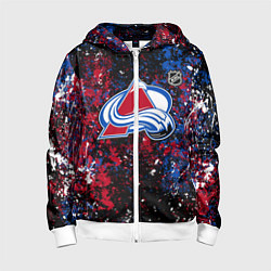 Толстовка на молнии детская Colorado Avalanche NHL black, цвет: 3D-белый