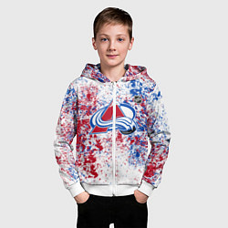 Толстовка на молнии детская Colorado Avalanche NHL white, цвет: 3D-белый — фото 2