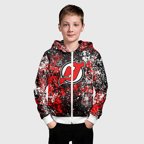 Детская толстовка на молнии New Jersey Devils NHL black / 3D-Белый – фото 3