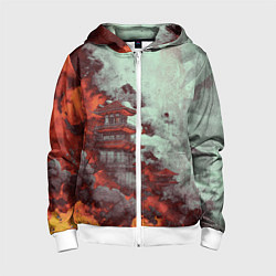 Детская толстовка на молнии Башня в облаках