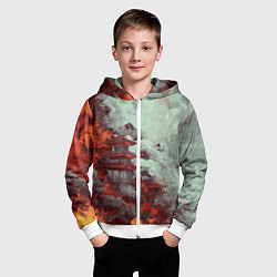 Толстовка на молнии детская Башня в облаках, цвет: 3D-белый — фото 2