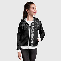 Толстовка на молнии детская Славянские символы традиции народа, цвет: 3D-белый — фото 2