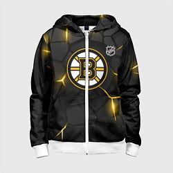 Толстовка на молнии детская Бостон Брюинз - плиты с подсветкой, цвет: 3D-белый