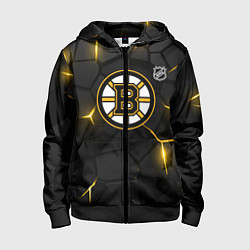 Толстовка на молнии детская Бостон Брюинз - плиты с подсветкой, цвет: 3D-черный