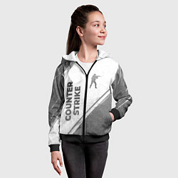 Толстовка на молнии детская Counter Strike - white gradient вертикально, цвет: 3D-черный — фото 2