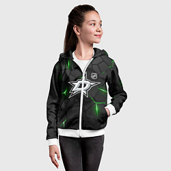 Толстовка на молнии детская Даллас Старз плиты с подсветкой, цвет: 3D-белый — фото 2