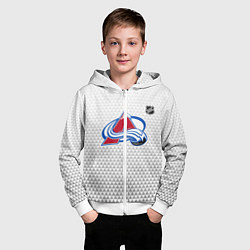 Толстовка на молнии детская Колорадо Эвеланш - белый геометрический градиент, цвет: 3D-белый — фото 2