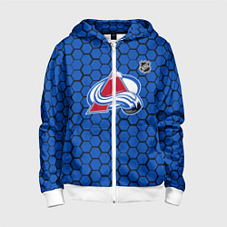Толстовка на молнии детская Колорадо Эвеланш - синие соты, цвет: 3D-белый