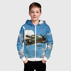 Толстовка на молнии детская Бомбардиро крокодило, цвет: 3D-белый — фото 2