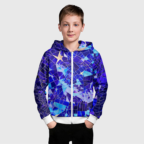 Детская толстовка на молнии Небо-Звезды / 3D-Белый – фото 3