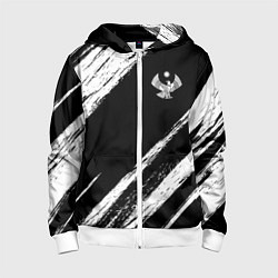 Толстовка на молнии детская Дагестан - брызги, цвет: 3D-белый