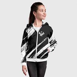 Толстовка на молнии детская Дагестан - брызги, цвет: 3D-белый — фото 2