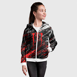 Толстовка на молнии детская Monster energy полосы красок, цвет: 3D-белый — фото 2