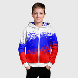 Толстовка на молнии детская Патриот - флаг, цвет: 3D-белый — фото 2