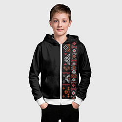 Толстовка на молнии детская Славянские традиции и культура, цвет: 3D-белый — фото 2