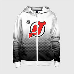 Толстовка на молнии детская Нью Джерси Девилз - из белого в черный, цвет: 3D-белый