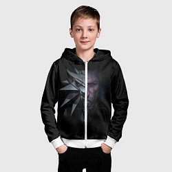 Толстовка на молнии детская Рожденный в Битве - Ведьмак 3, цвет: 3D-белый — фото 2