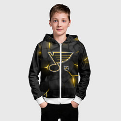 Толстовка на молнии детская Сент Луис Блюз - плиты с подсветкой, цвет: 3D-белый — фото 2