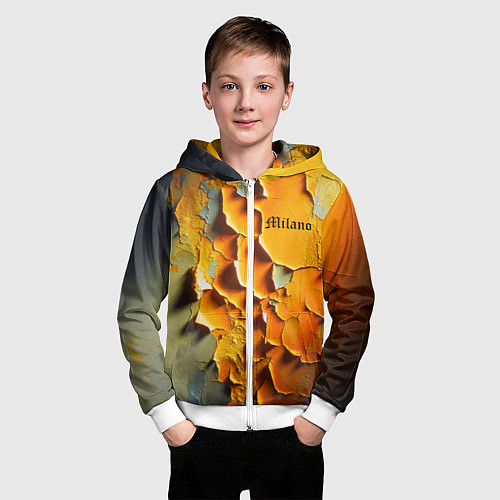 Детская толстовка на молнии Peeling plaster - Milano / 3D-Белый – фото 3