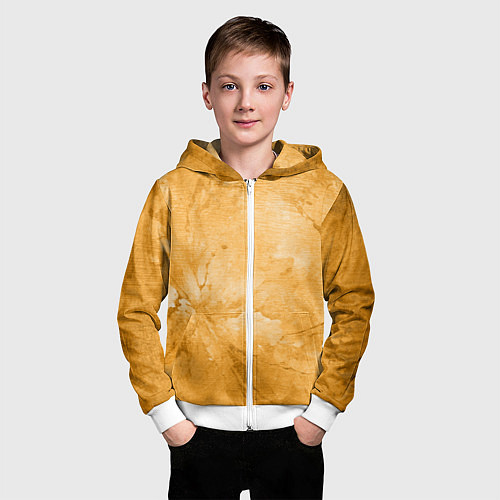 Детская толстовка на молнии Абстракция - bright yellow / 3D-Белый – фото 3