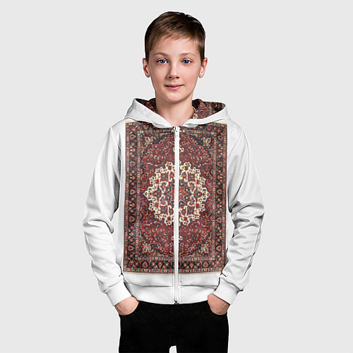 Детская толстовка на молнии Ковёр советский / 3D-Белый – фото 3