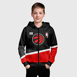Толстовка на молнии детская Toronto Raptors - basketball, цвет: 3D-черный — фото 2