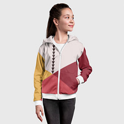 Толстовка на молнии детская Колор-блок фруктовый чиа пудинг, цвет: 3D-белый — фото 2