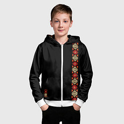 Толстовка на молнии детская Русь славянские традиции и культура, цвет: 3D-белый — фото 2