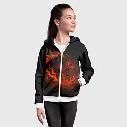 Толстовка на молнии детская Инфернальный волк, цвет: 3D-белый — фото 2