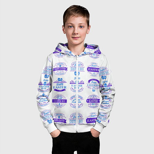 Детская толстовка на молнии Easter holidays / 3D-Белый – фото 3