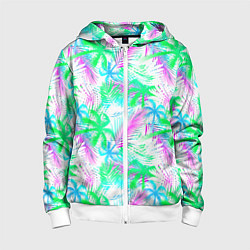 Детская толстовка на молнии Palm green light blue
