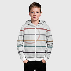 Толстовка на молнии детская Stripes and circle, цвет: 3D-белый — фото 2