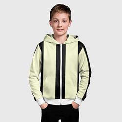 Толстовка на молнии детская Color black beige line, цвет: 3D-белый — фото 2